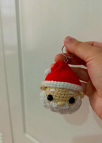 Renkli Örgü Noel Baba Anahtarlık - Görsel 2