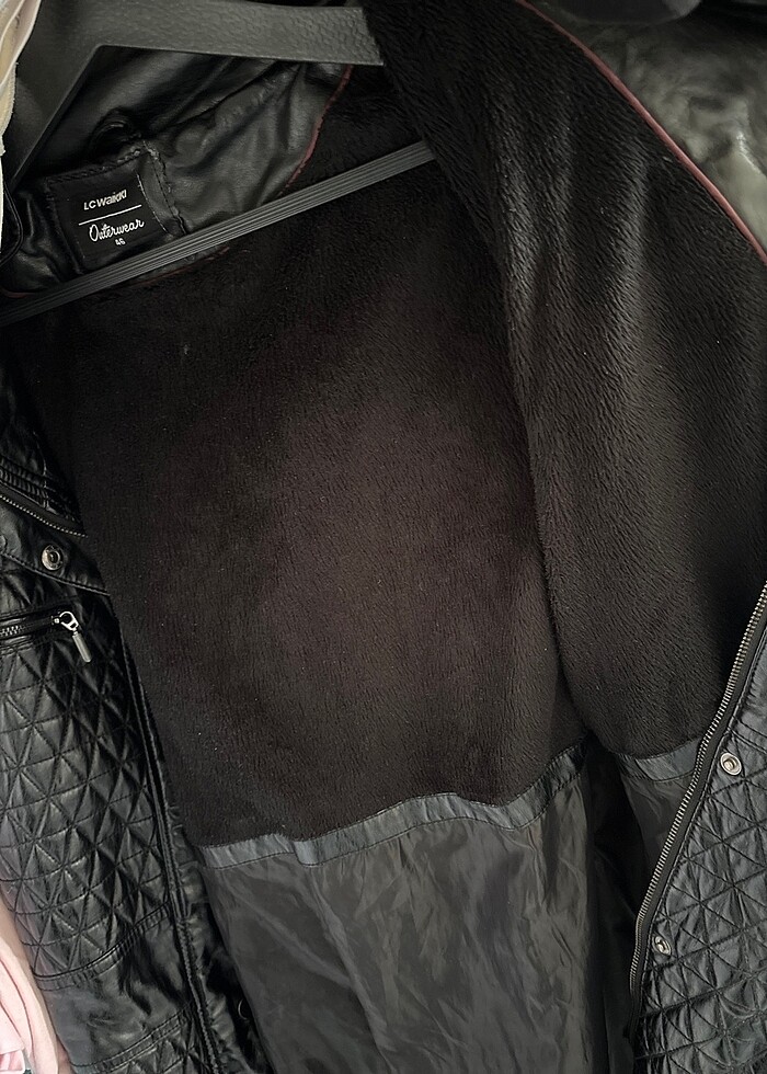 Kadın uzun deri ceket - Görsel 5