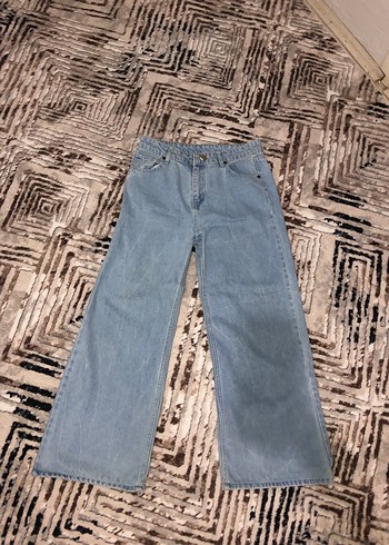 Mavi Renk Bol Kesim Kadın Kot Pantolon