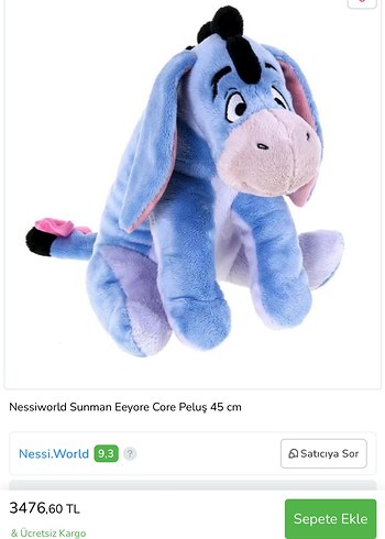Disney Winnie The Pooh Peluş Eşşek