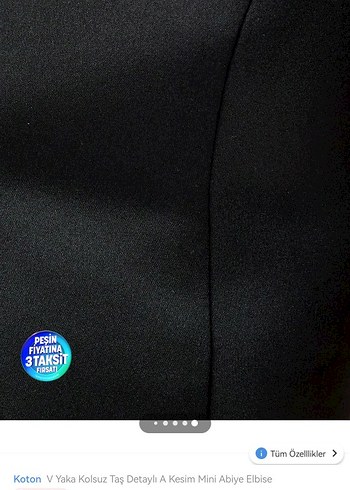 Siyah Mini V Yaka Goth Elbise - Görsel 4