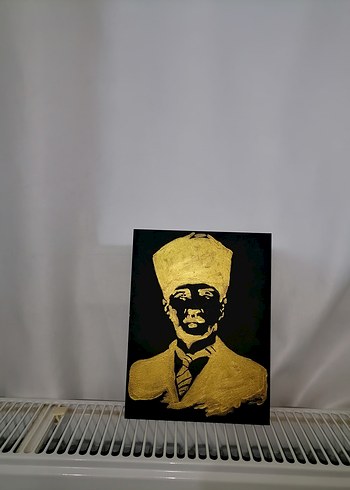 Altın Renkli Sanat Tablosu gazi Mustafa Kemal Atatürk - Görsel 2