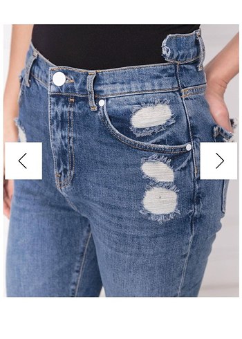 Kadın Mavi Denim Kemerli Jean - Görsel 6