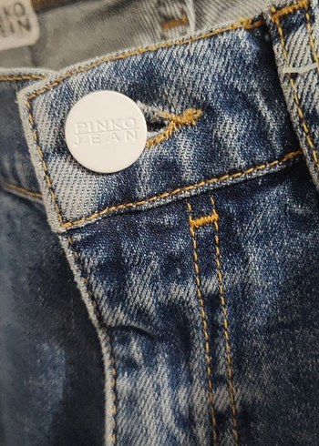 Kadın Mavi Denim Kemerli Jean - Görsel 5