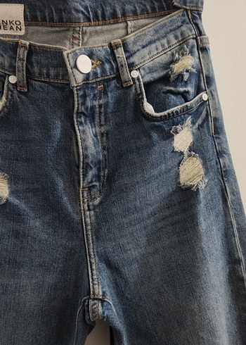 Kadın Mavi Denim Kemerli Jean - Görsel 2