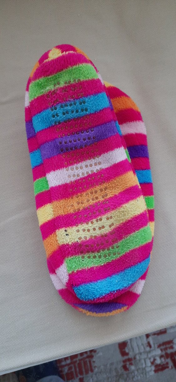 Renkli Çizgili Kız Ev Terliği - Görsel 3