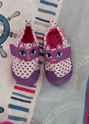 Mor Baskılı Kız Çocuk Botu Velcro