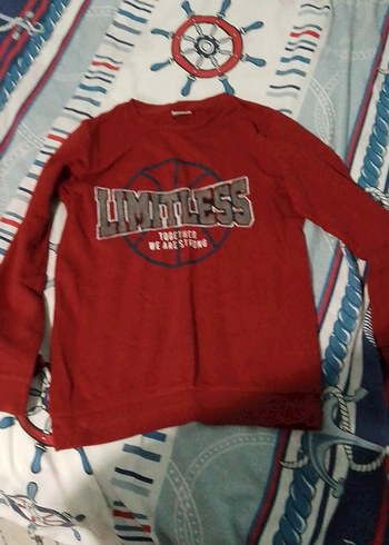 Kırmızı Baskılı Erkek cocuk sweatshirt