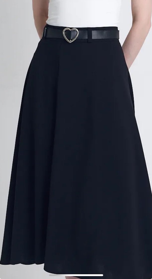 Kalp Tokalı Siyah Deri Kadın Kemer - Görsel 3