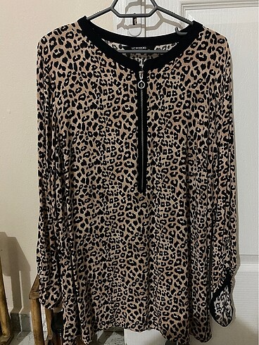 Leoparlı Çok Şık Tunik Bluz