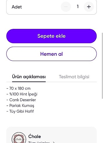 Beden Chale hint ipeği şal fular