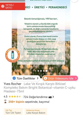 Yves Rocher Leke ve Kırışık Karşıtı Bitkisel uyku Maske 75ml - Görsel 8