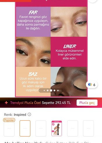 Beden Renk Maybelline New York kalem göz farı