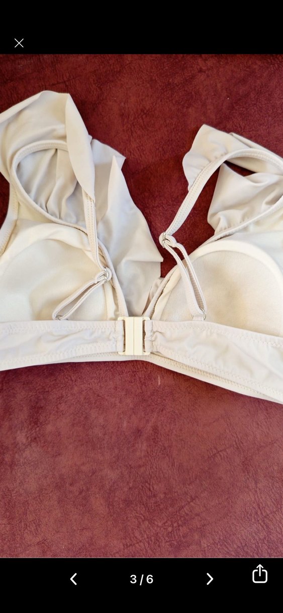 PENTİ Beyaz Fırfırlı İp Askılı Bikini Üstü - Görsel 2