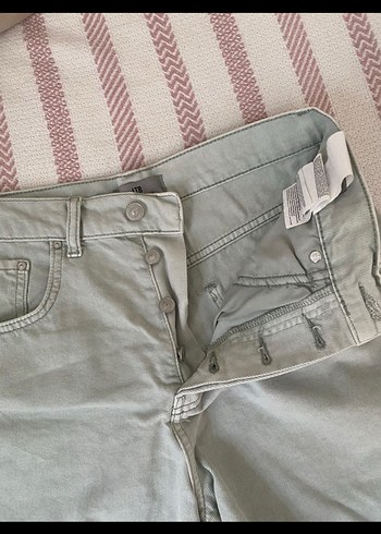 Bej Mini Kot Şort, Rahat Kesim - Görsel 3