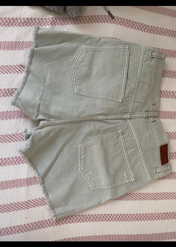 Bej Mini Kot Şort, Rahat Kesim - Görsel 2