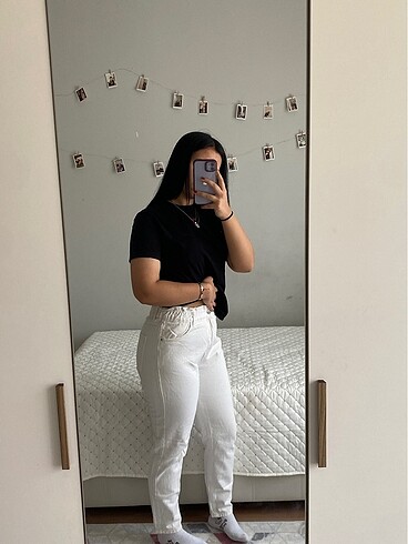 Beyaz Kot pantolon - Görsel 2