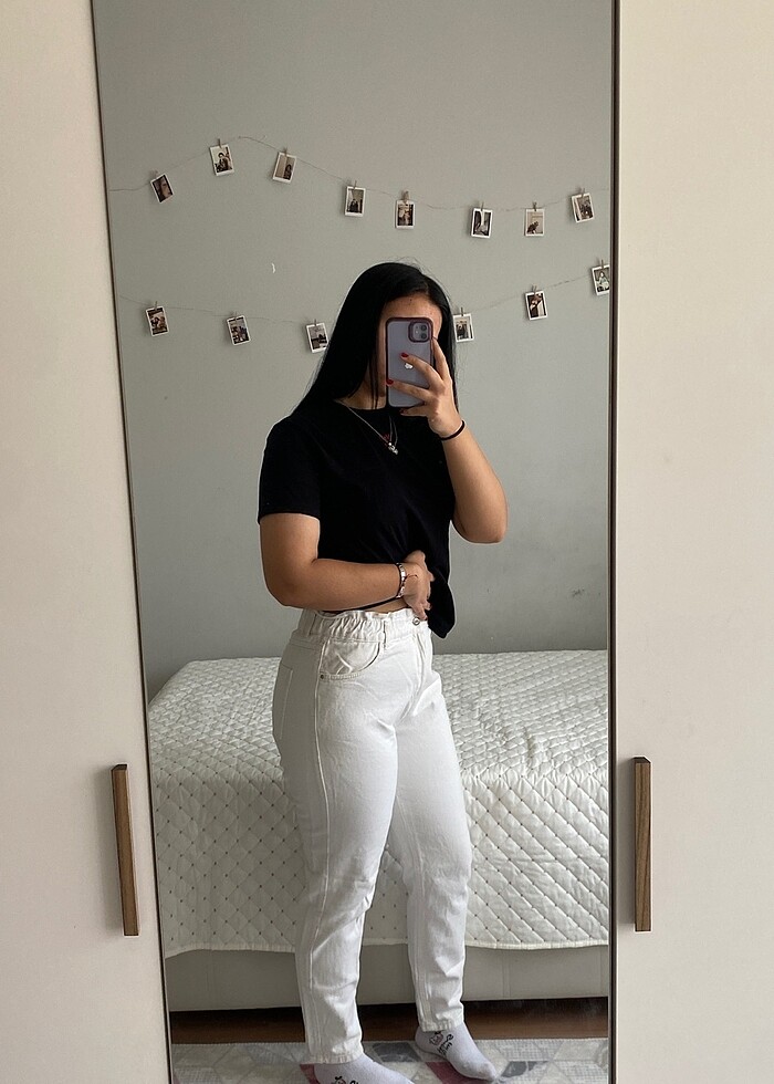 Beyaz Kot pantolon - Görsel 2