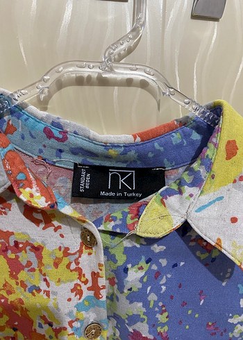 Renkli Batik Desenli Kız Gömlek - Görsel 2