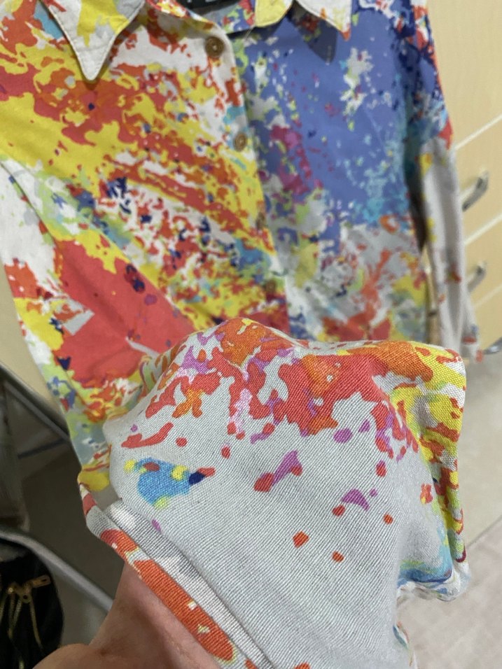 Renkli Batik Desenli Kız Gömlek - Görsel 3