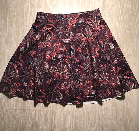 xs Beden bordo Renk Bershka Mini Etek