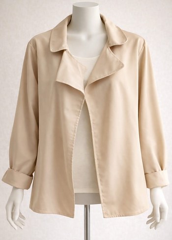 Bej Midi Hamile Ceketi trençkot - Görsel 2