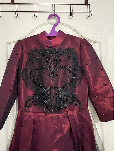 m Beden Bordo elbise