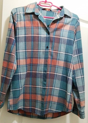 Düğmeli Uzun Kollu Pamuklu Ekose Gömlek - Görsel 2