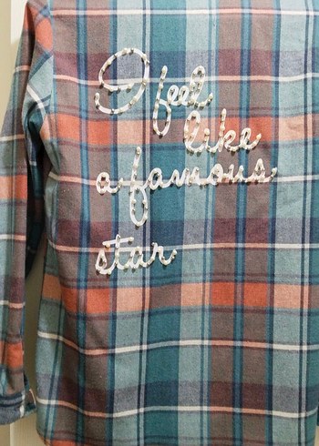 Düğmeli Uzun Kollu Pamuklu Ekose Gömlek - Görsel 4