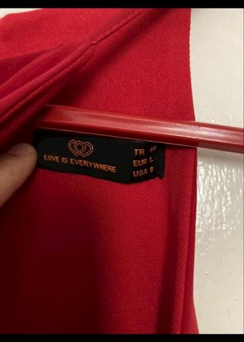 Kırmızı Askılı Midi Elbise - Görsel 5