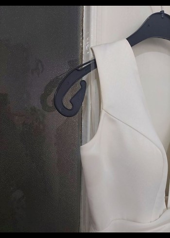 V Yaka A Kesim Beyaz Gelinlik - Görsel 6