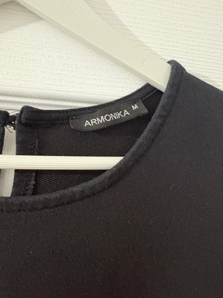 Bohem Siyah Uzun Kollu Desenli elbise - Görsel 3