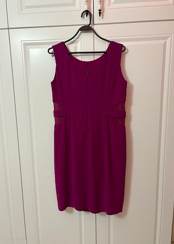 Mor Kemer Detaylı Kolsuz Midi Elbise - Görsel 2