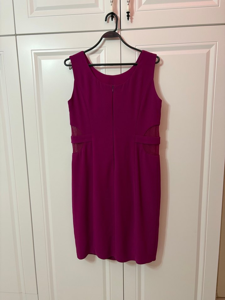 Mor Kemer Detaylı Kolsuz Midi Elbise - Görsel 2