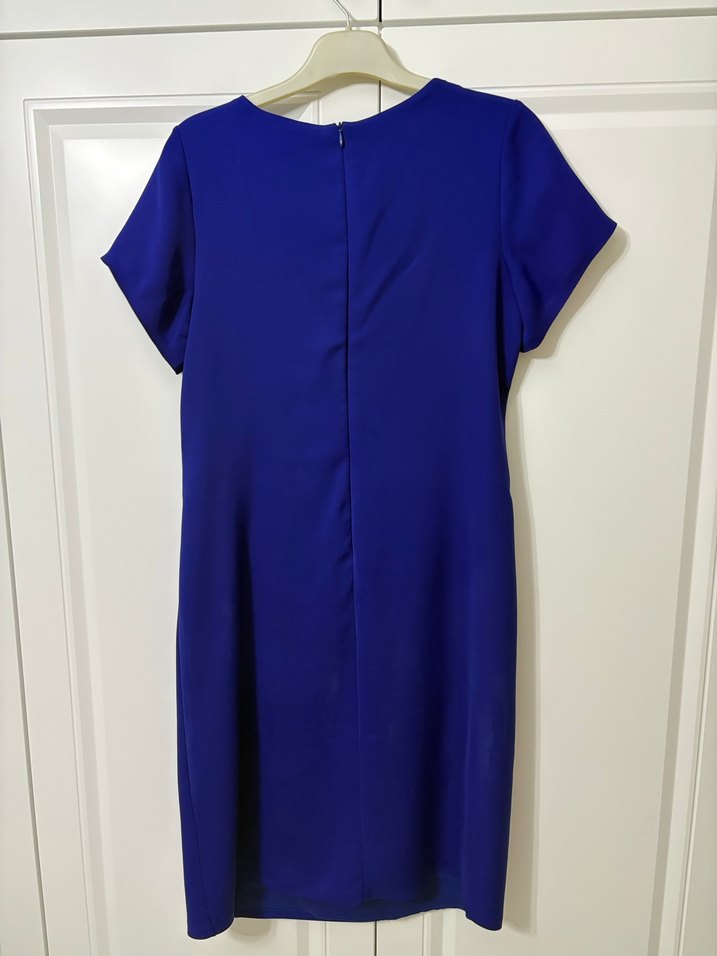 Boncuk İşlemeli Lacivert Midi Elbise - Görsel 4