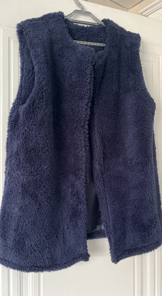 Kadın Lacivert Kürklü Polar Yelek - Görsel 2