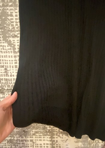 38 Beden Uzun Kollu Siyah Triko Ofis Elbisesi