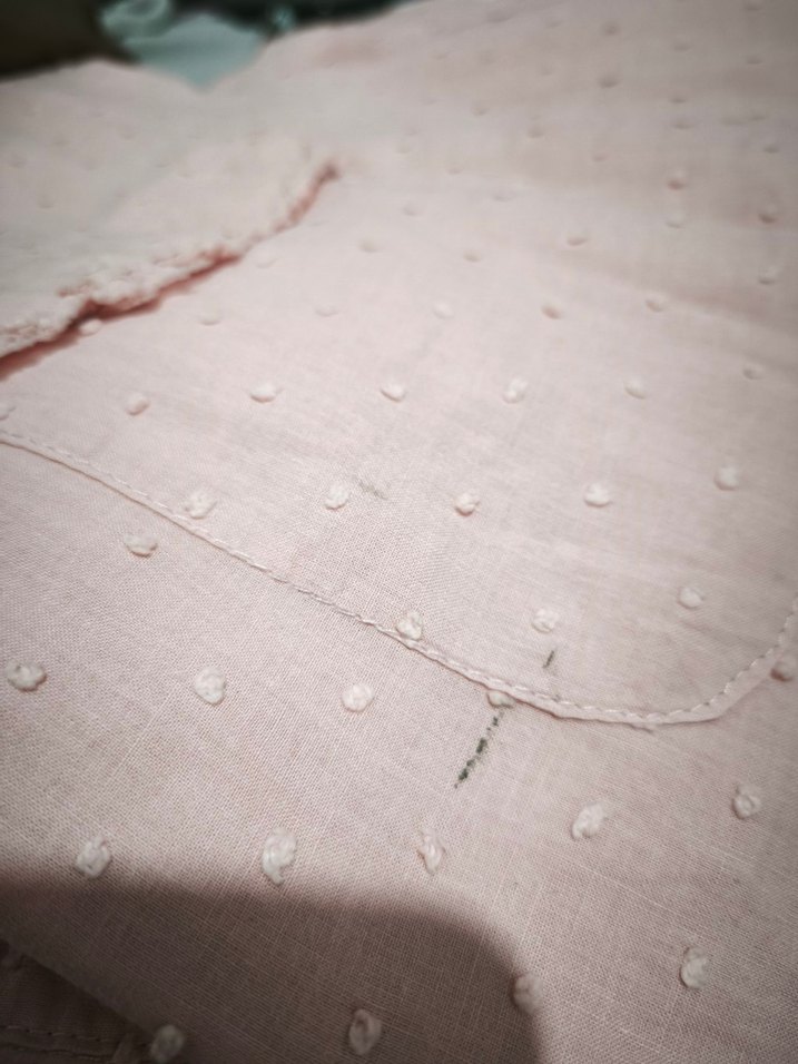 Pudra Kısa Kollu Midi Keten Elbise - Görsel 4