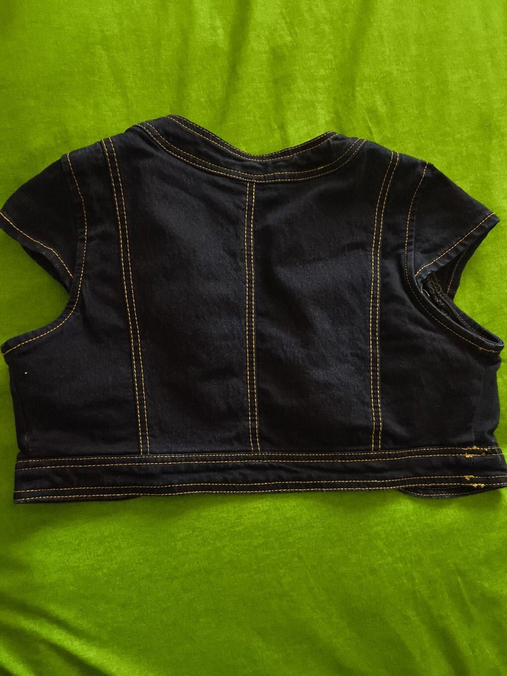 Kız Çocuk lacivert Kot Bolero - Görsel 3