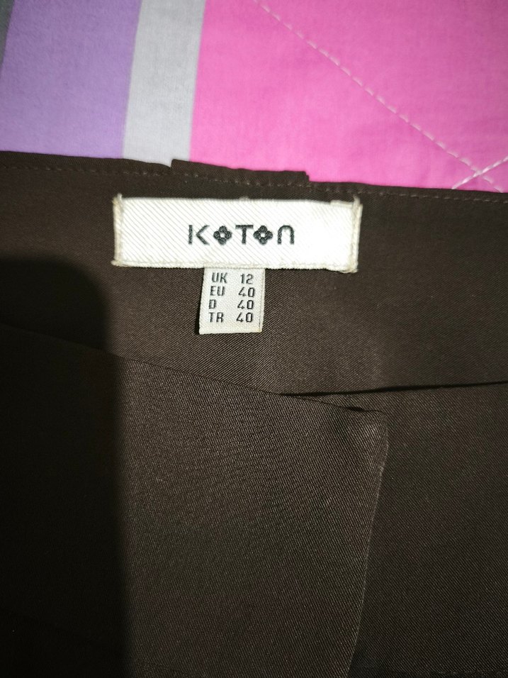 Kadın kahverengi Midi Kumaş Pantolon Fermuarlı - Görsel 5