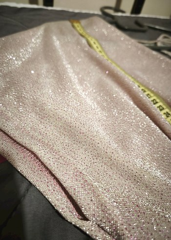 pudra V Yaka Drapeli Midi Abiye Elbise - Görsel 5