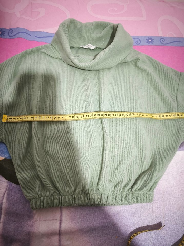 Yeşil Boğazlı Kadın Sweatshirt - Görsel 3