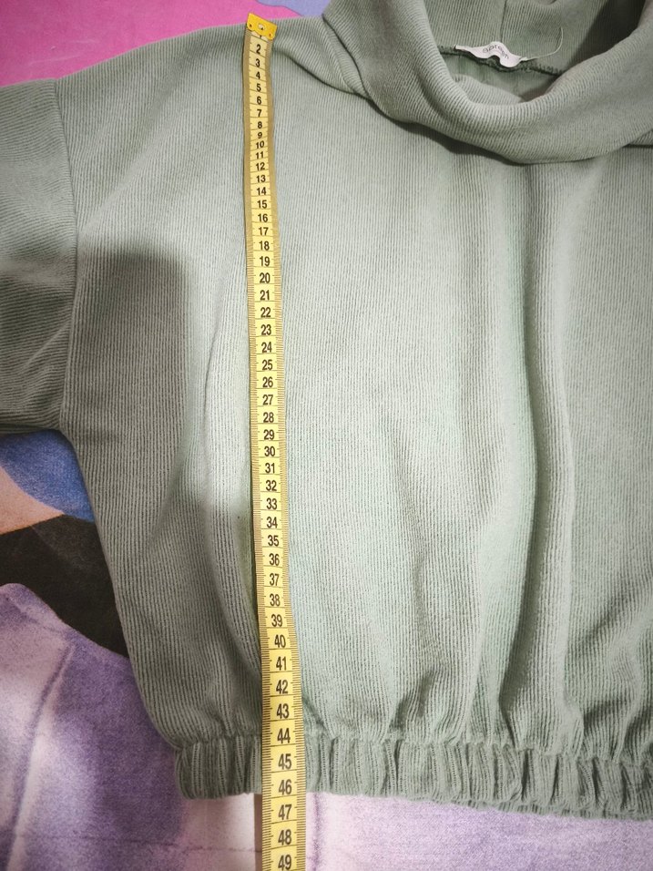 Yeşil Boğazlı Kadın Sweatshirt - Görsel 4