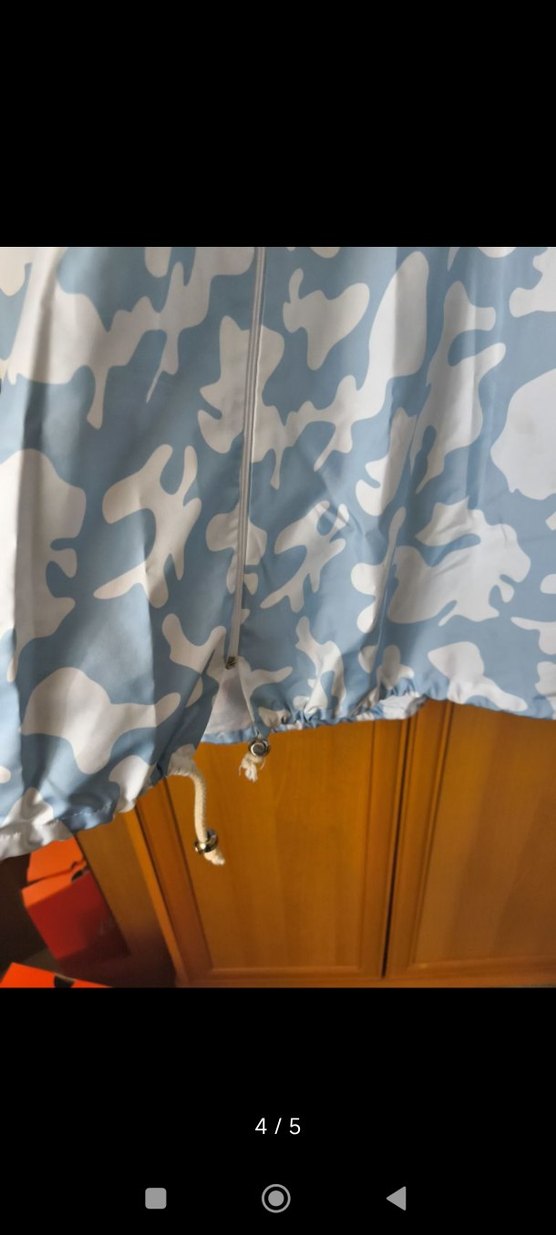 Mavi Kamuflaj Desenli Uzun Kadın Yağmurluk - Görsel 5