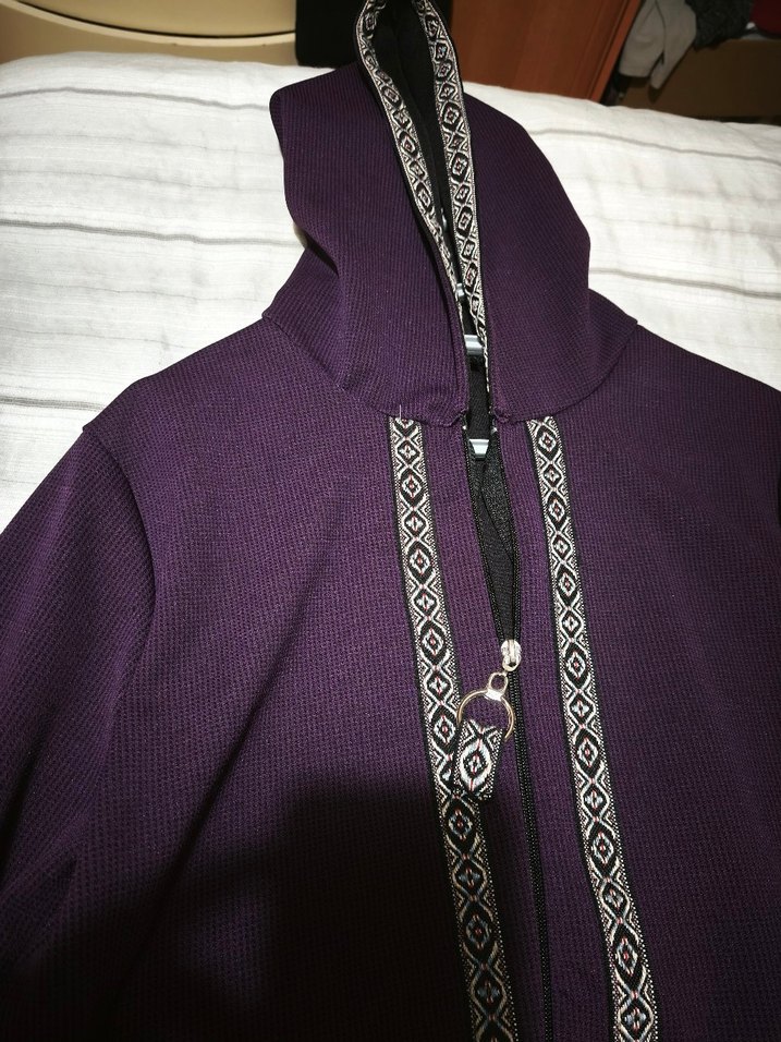 Kadın Mor Uzun Kollu Nakışlı Uzun kap - Görsel 2