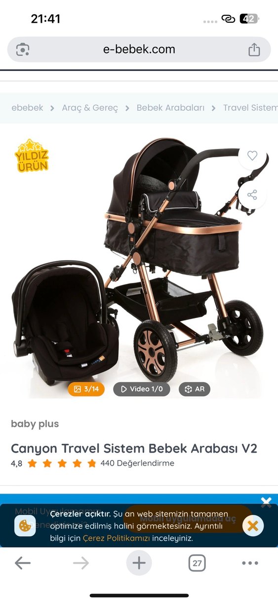 Siyah Bebek Arabası - Görsel 2