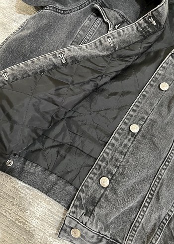 Erkek Gri Düğmeli Denim Ceket - Görsel 3