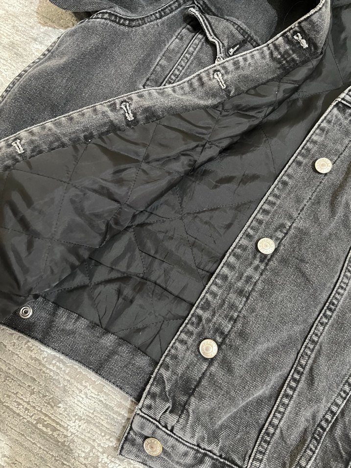 Erkek Gri Düğmeli Denim Ceket - Görsel 3