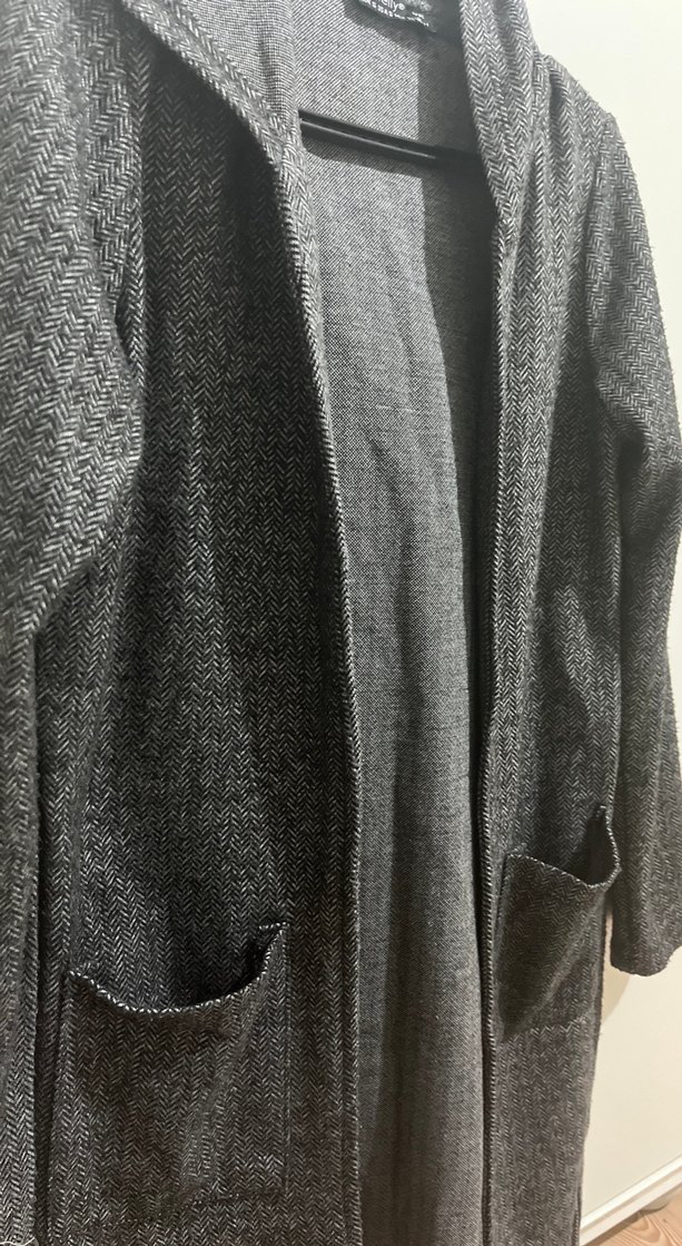 Gri Uzun Kesim hırka - Görsel 2