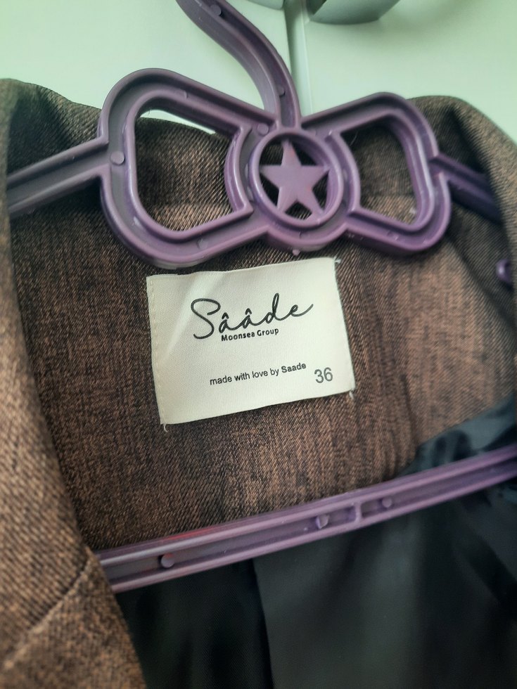 Kadın Kahverengi Düğmeli Midi Blazer - Görsel 3